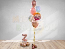 Birthday Balloon Bunch with Initial Centerpiece